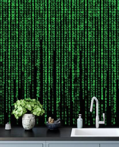 Fondo de pantalla de codificación y números verdes