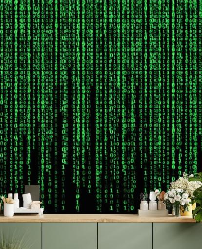 Fondo de pantalla de codificación y números verdes