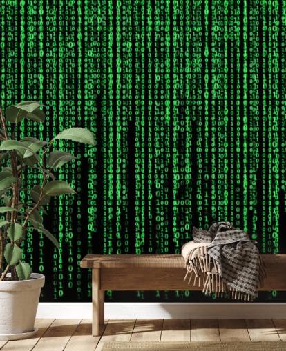Green Coding and Numbers Wallpaper