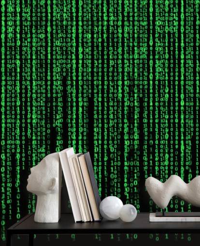 Fondo de pantalla de codificación y números verdes