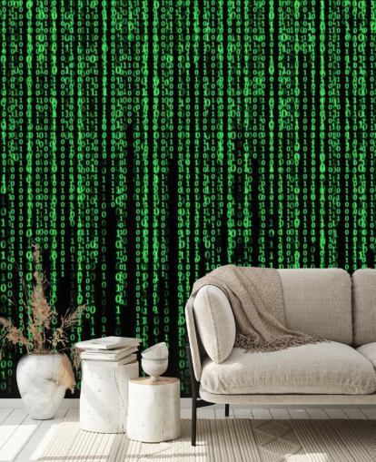 Fondo de pantalla de codificación y números verdes