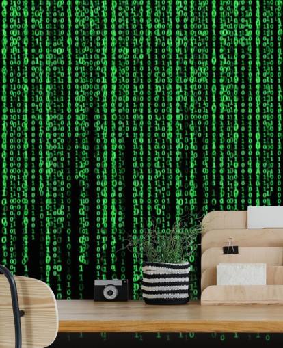 Green Coding and Numbers Wallpaper