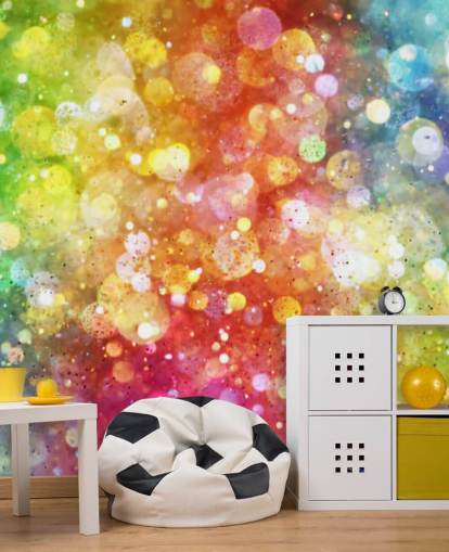 Carta da parati murale con arcobaleno di luci 