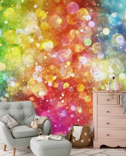 Carta da parati murale con arcobaleno di luci 