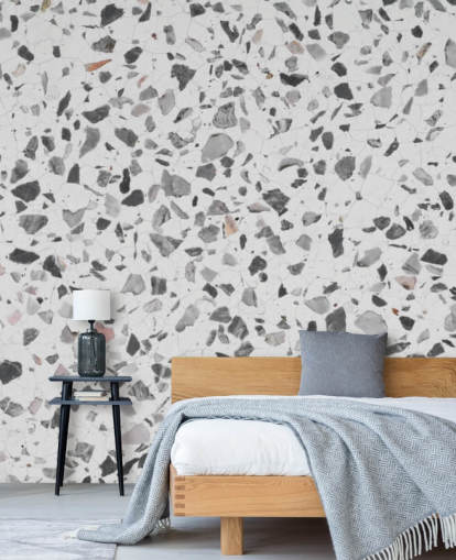 Grå och vit spräcklig Terrazzo Bakgrund