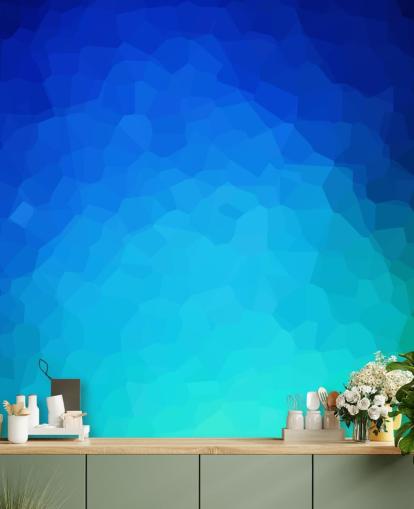blauw abstract behang