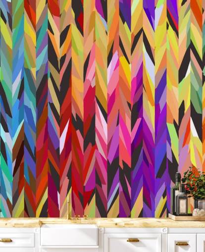 Kleurrijke lijnen abstract behang