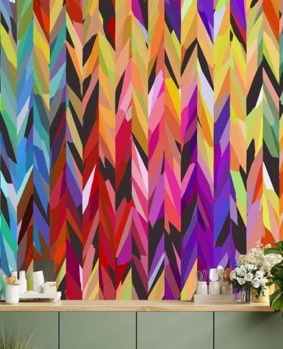 Kleurrijke lijnen abstract behang