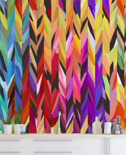 Kleurrijke lijnen abstract behang