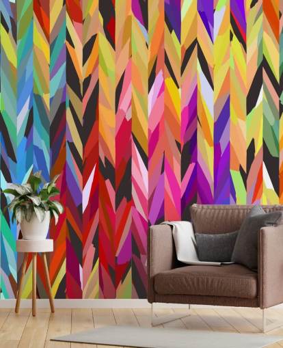 Kleurrijke lijnen abstract behang Kleurrijke lijnen abstract behang