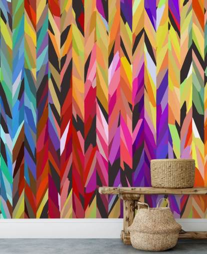 Papier peint abstrait lignes colorées Papier peint abstrait lignes colorées