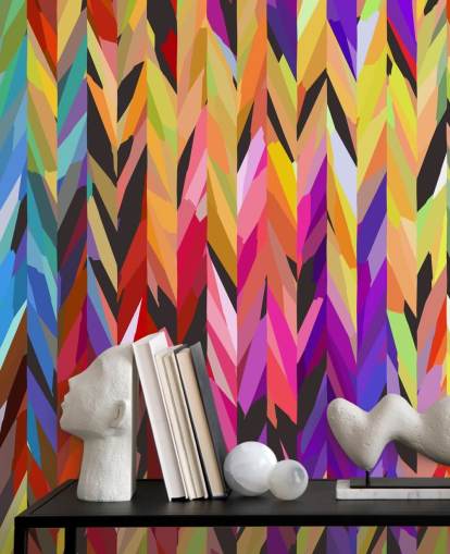 Kleurrijke lijnen abstract behang