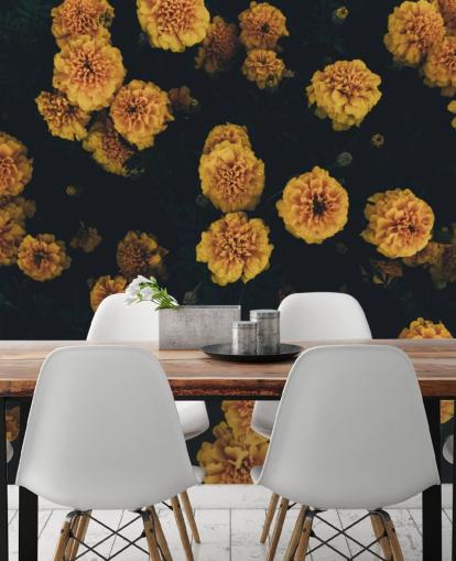 foncé-botanique-floral-papier peint