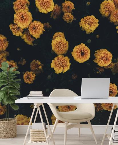 papel pintado floral de botánica oscura