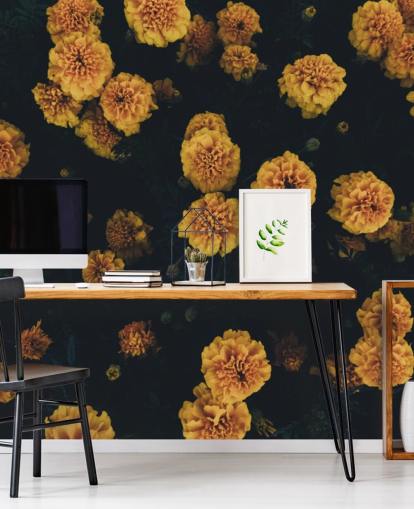 Dark-Botanik-Blumen-Tapete Dark-Botanik-Blumen-Tapete