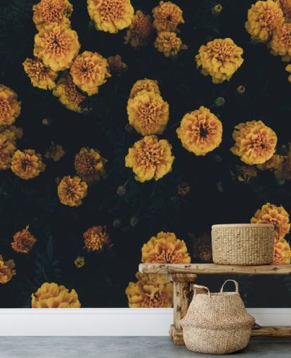 mörk-botaniker-blomster-tapeter