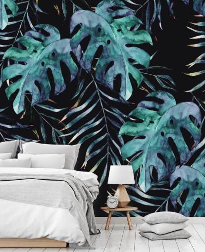 Papel Pintado Palmera Negra con Hojas Tropic Papel Pintado Palmera Negra con Hojas Tropic