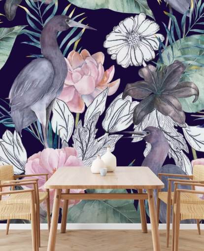 pássaros-dark-floral