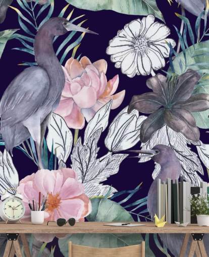 vogels-donker-bloemen