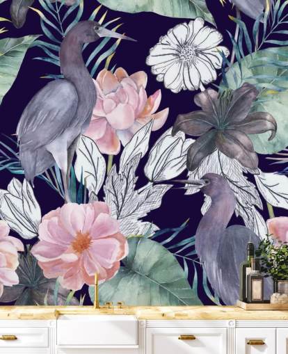 vogels-donker-bloemen