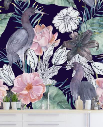 vogels-donker-bloemen