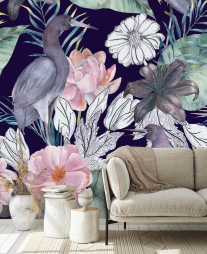 pássaros-dark-floral