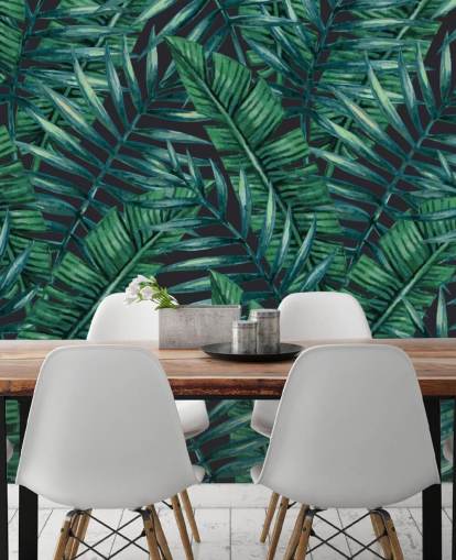 dark-tropical-leaf-jungle-behang