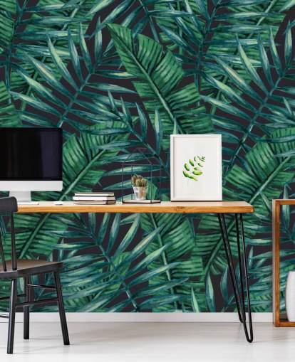 dark-tropical-leaf-jungle-behang