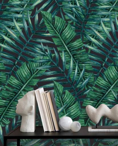 dark-tropical-leaf-jungle-behang