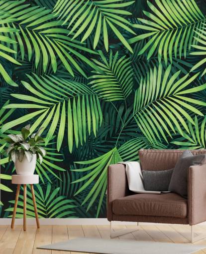 papier peint mural de feuilles vertes personnalisables appelé Leaves of Palm Tree pour les cuisines ou les chambres papier peint mural de feuilles vertes personnalisables appelé Leaves of Palm Tree pour les cuisines ou les chambres