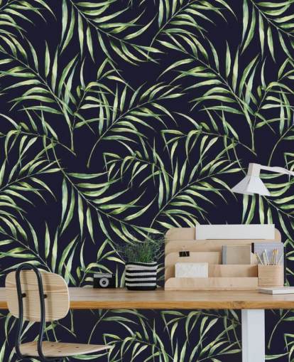 papel pintado con estampado de palmera botánica papel pintado con estampado de palmera botánica
