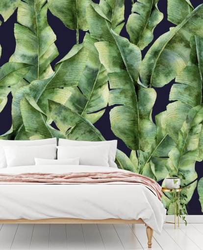 papel tapiz de palmera de hoja de plátano tropical