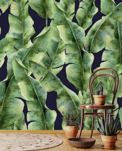 tropische Bananenblatt-Palme-Tapete