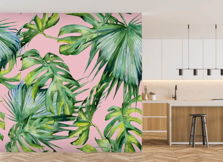 Wallpaper Palm Leaves Peel and Stick Removable or Traditional  Etsy