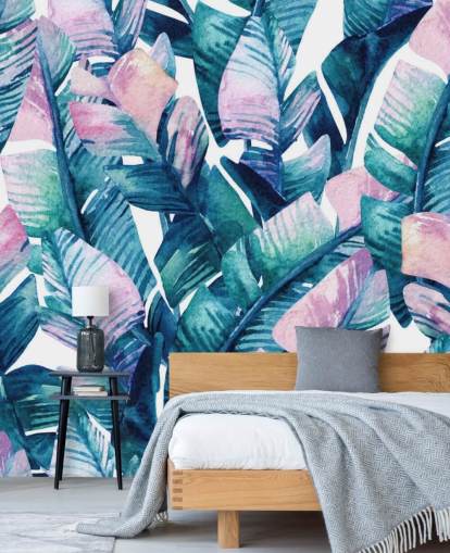 purple tinted green leaves wallpaper