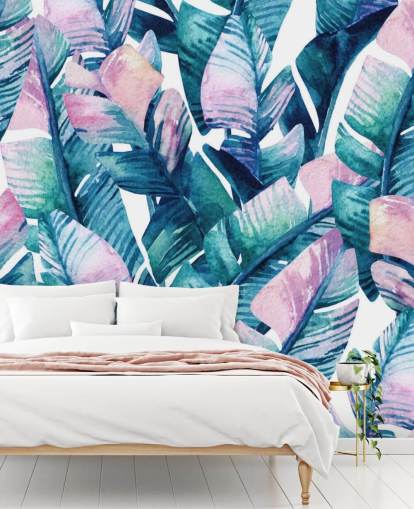 purple tinted green leaves wallpaper