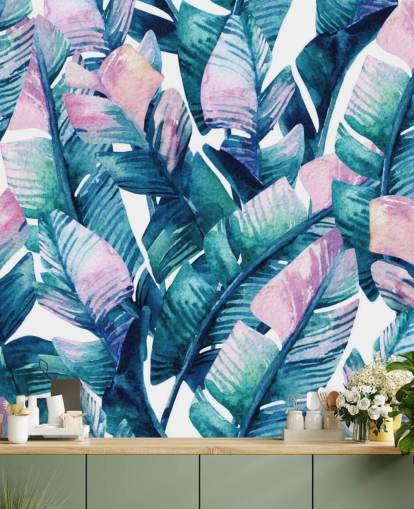 purple tinted green leaves wallpaper