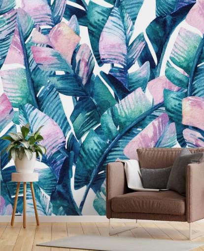 purple tinted green leaves wallpaper