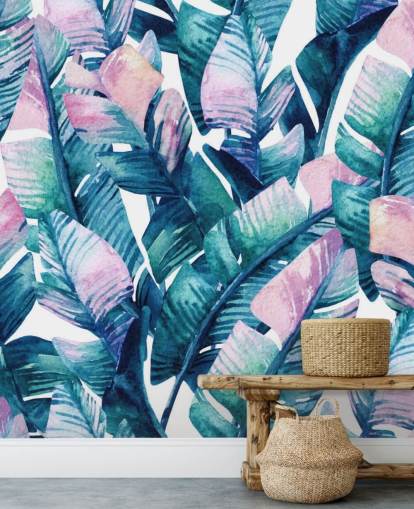 purple tinted green leaves wallpaper