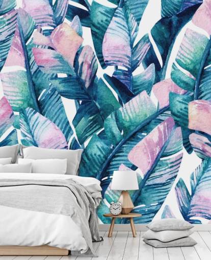 purple tinted green leaves wallpaper