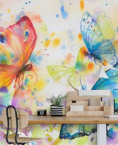 mural colorido de mariposas llamado Flying Butterflies para dormitorios de niños mural colorido de mariposas llamado Flying Butterflies para dormitorios de niños