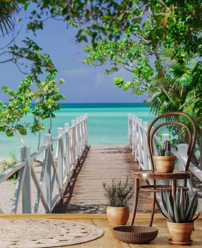 Papier Peint Fresque Pont vers la Plage