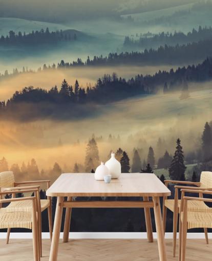 Mural Niebla naranja y azul