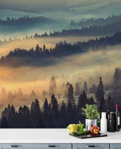 Mural Niebla naranja y azul Mural Niebla naranja y azul