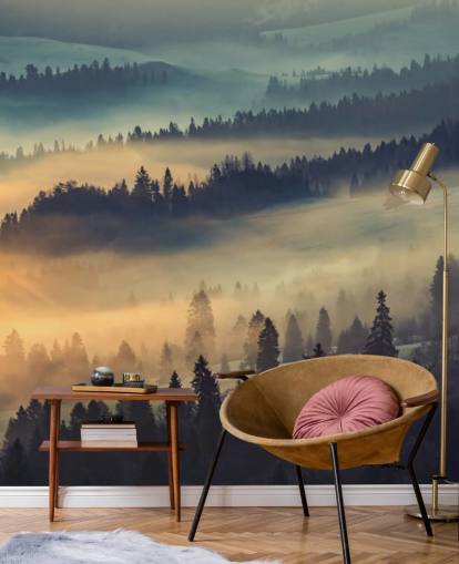 Orange and Blue Mist Mural