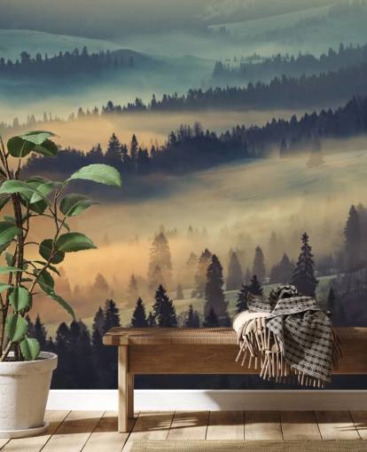 Orange and Blue Mist Mural