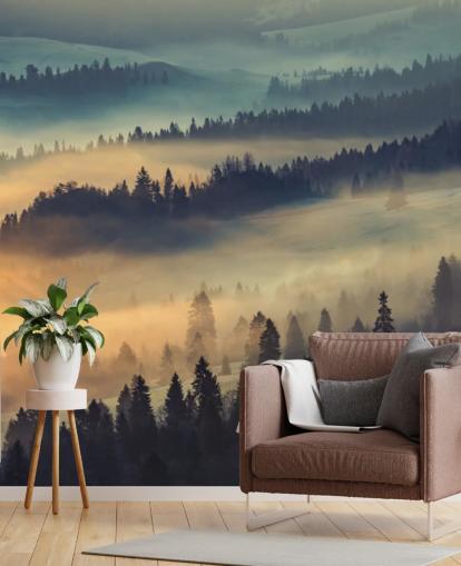 Orange and Blue Mist Mural