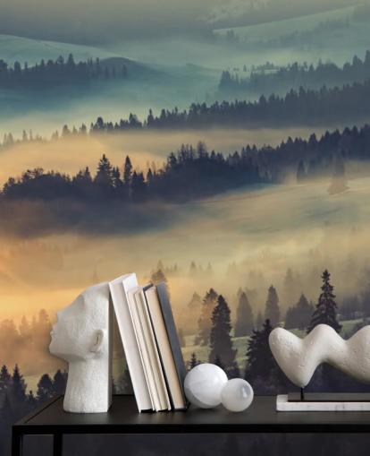 Decorazione murale con nebbia arancione e blu Decorazione murale con nebbia arancione e blu