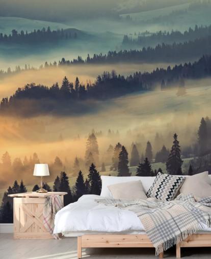Mural Niebla naranja y azul
