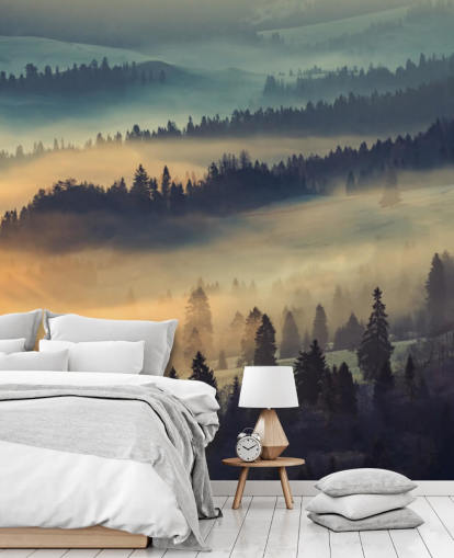 Oransje og blå Mist Mural Oransje og blå Mist Mural